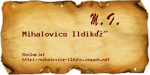 Mihalovics Ildikó névjegykártya